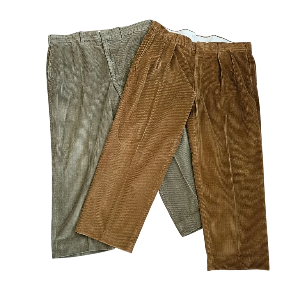 Brooks Brothers Vintage Corduroy Pants Bundle Tan/Brown‎ Sz 39x26